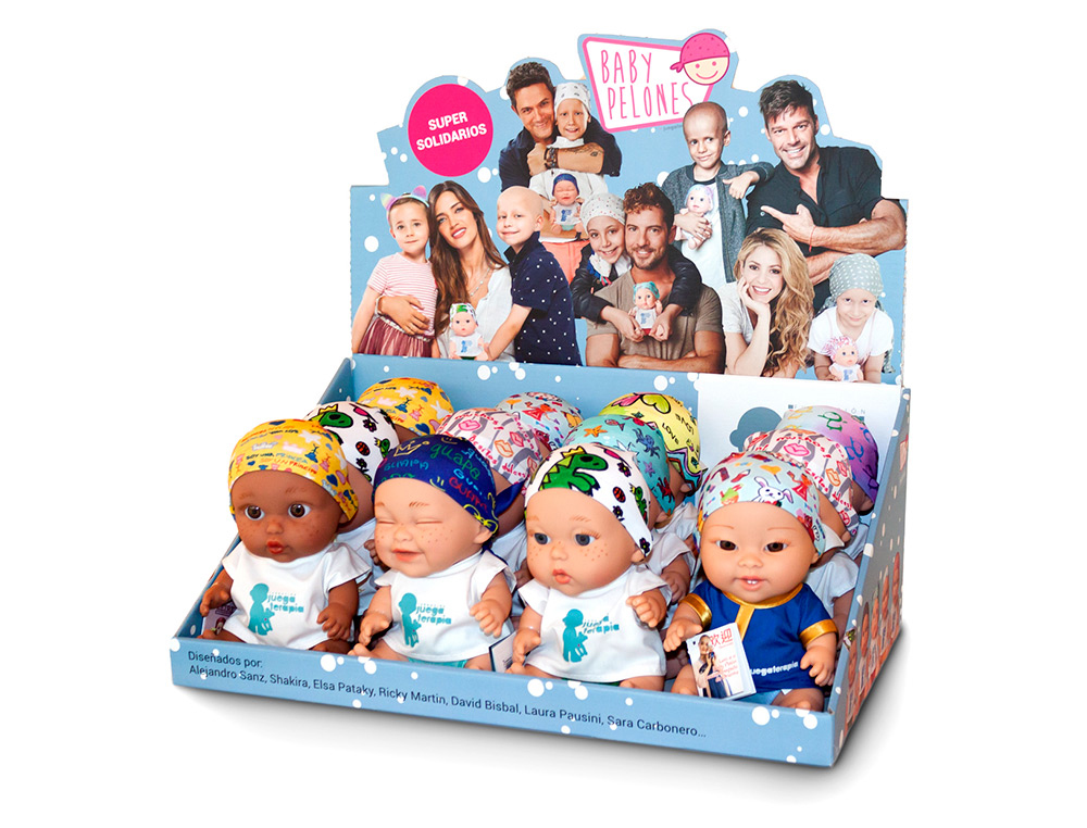 BONECO BABY PELON SUPER SOLIDARIO EXPOSITOR DE 12 UNIDADES SORTIDAS