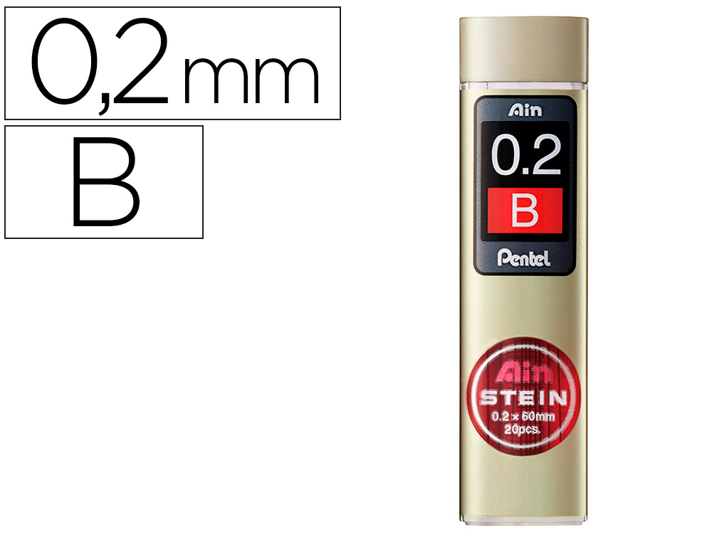 MINAS PENTEL AIN STEIN 0.2 B ESTOJO COM 20 UNIDADES