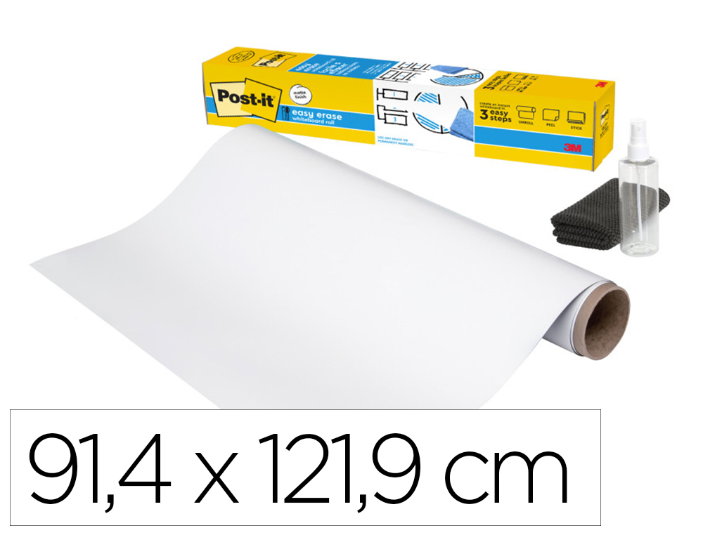 QUADRO BRANCO POST-IT SUPER STICKY FLEX ROLO ADESIVO REMOVIVEL 91,4X121,9 CM