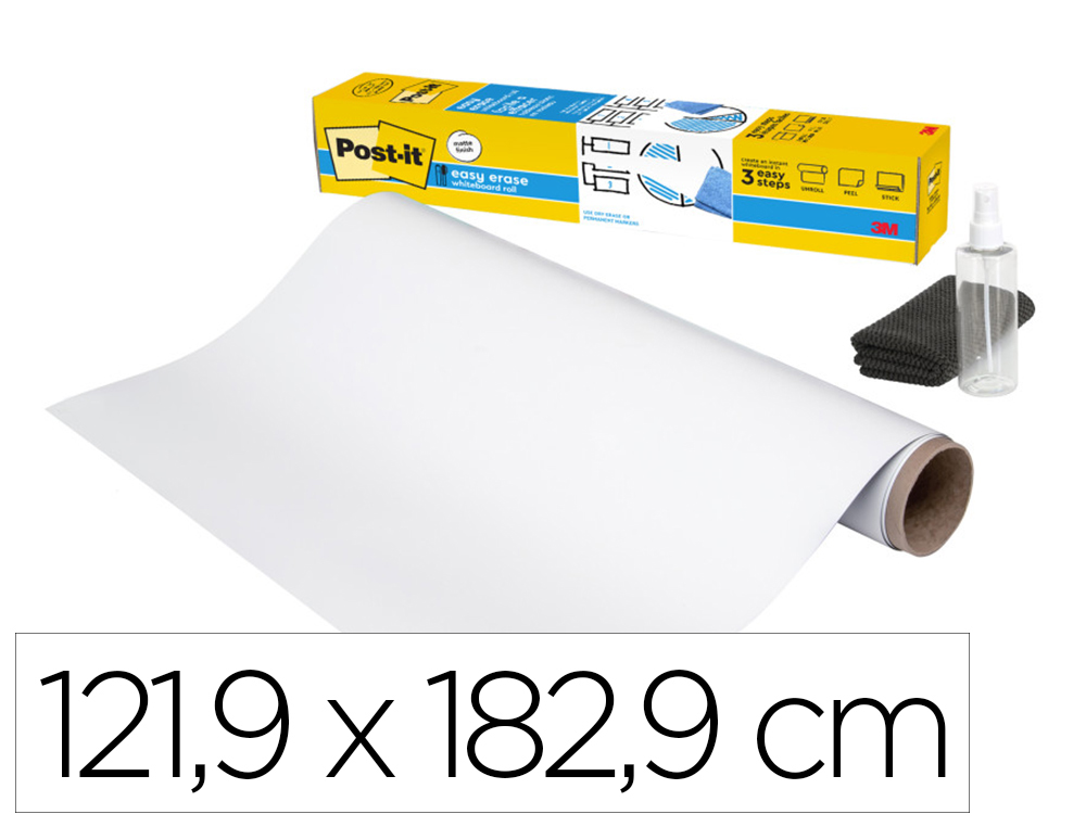 QUADRO BRANCO POST-IT SUPER STICKY FLEX ROLO ADESIVO REMOVIVEL 121,9X182,9 CM