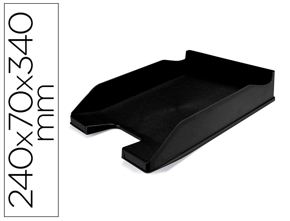BANDEJA DE SECRETARIA LIDERPAPEL ECOUSE 100% PLASTICO RECICLADO 240X70X340MM COR PRETO