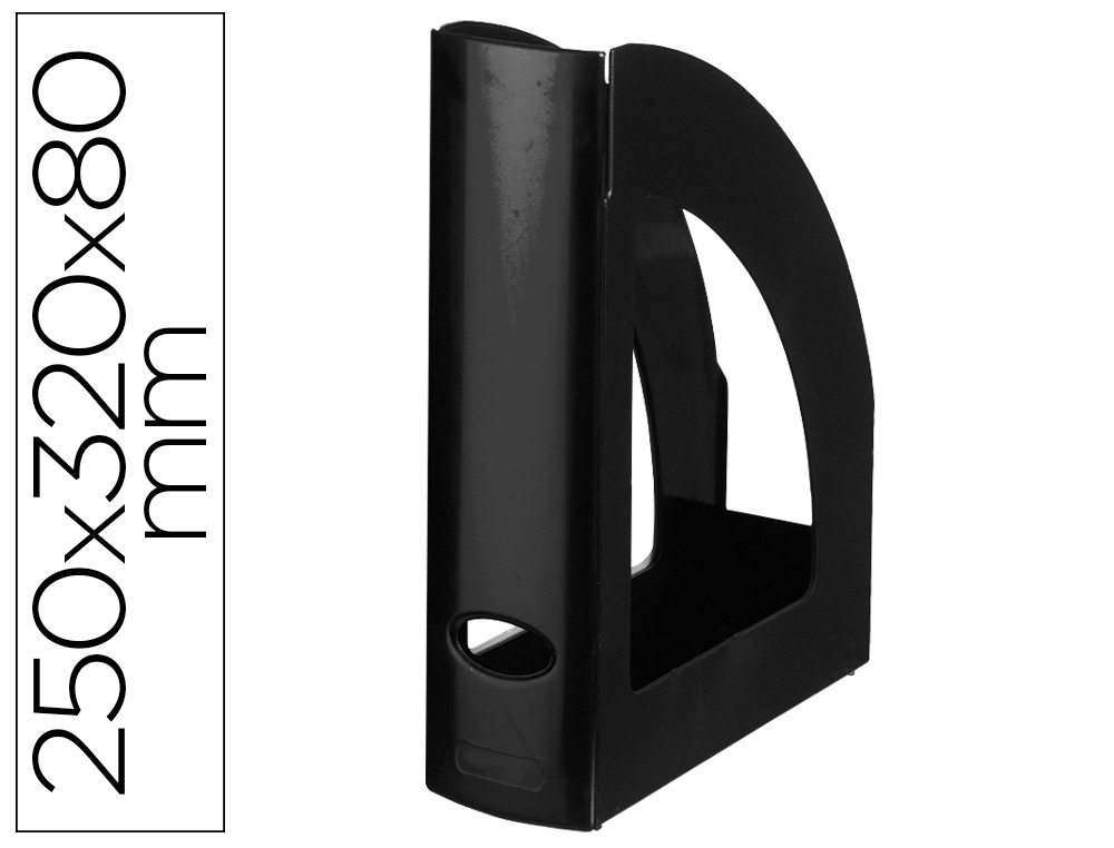 PORTA REVISTAS PLASTICO LIDERPAPEL ECOUSE 100% RECICLADO COR PRETO