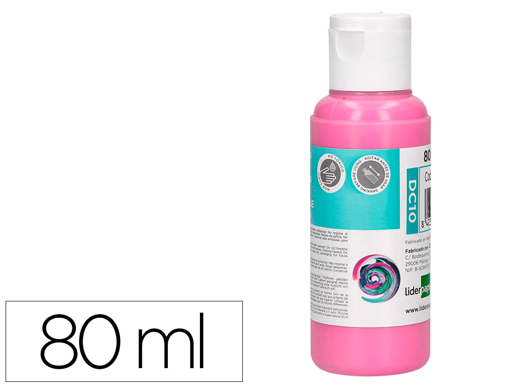 PINTURA ACRILICA LIDERPAPEL FRASCO DE 80 ML ROSA