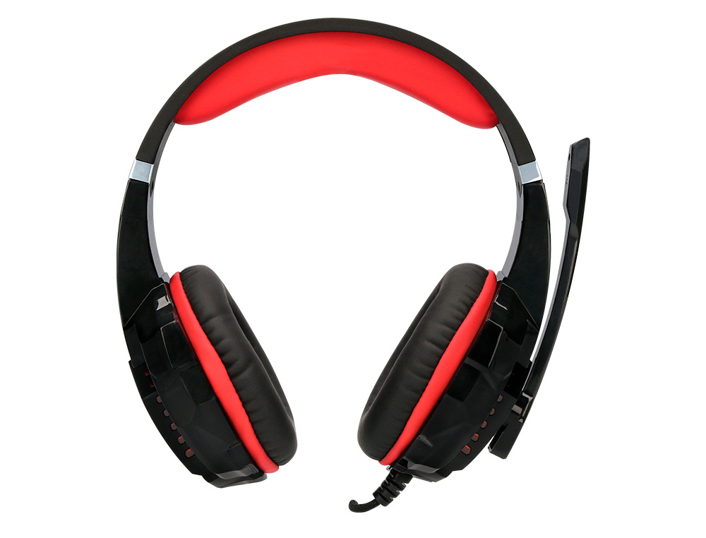 AURICULARES PARA GAMING Q-CONNECT COM MICROFONE AJUSTVEL E ILUMINAO LED COR PRETA