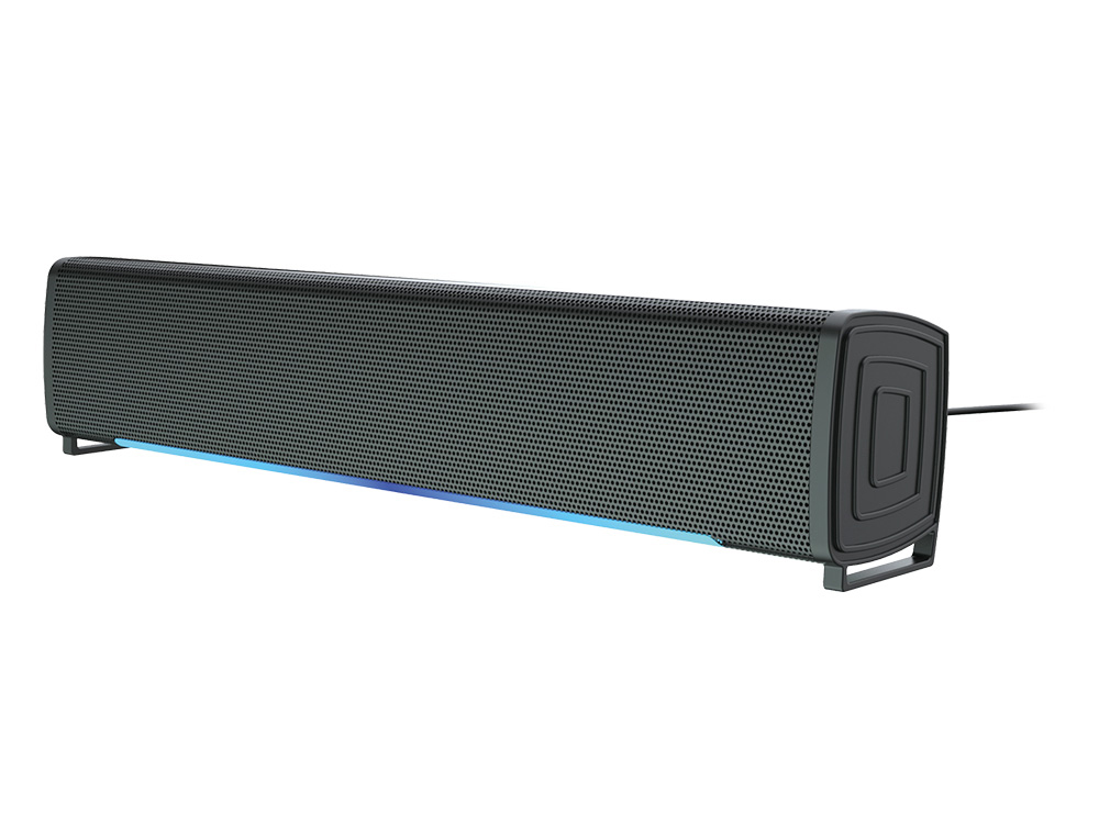 BARRA DE SOM Q-CONNECT PARA PC COM ILUMINAO LED COR PRETA