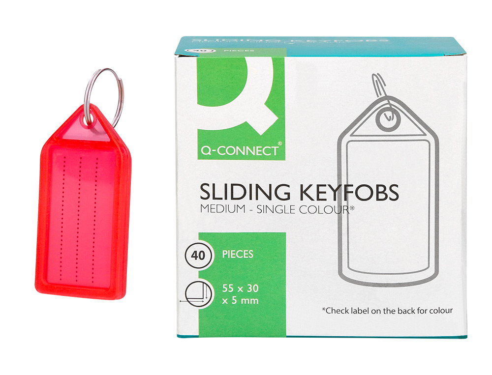 CHAVEIRO PORTA ETIQUETAS Q-CONNECT PREMIUM COR VERMELHO CAIXA DE 40 UNIDADES