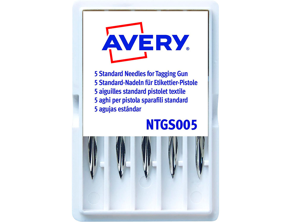 RECARGA DE AGULHA AVERY CORTE STANDARD BASE PLASTICO PARA PISTOLA DE NAVETES TGS005 CAIXA DE 5 UNIDADES
