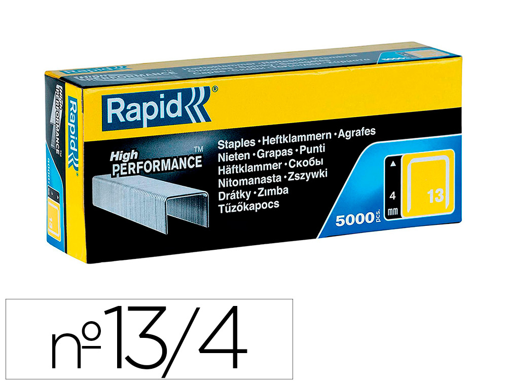 AGRAFES RAPID 13/4 MM GALVANIZADOS CAIXA DE 5000 UNIDADES