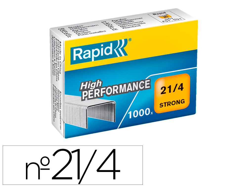 AGRAFES RAPID 21/4 MM GALVANIZADOS STRONG CAIXA DE 1000 UNIDADES