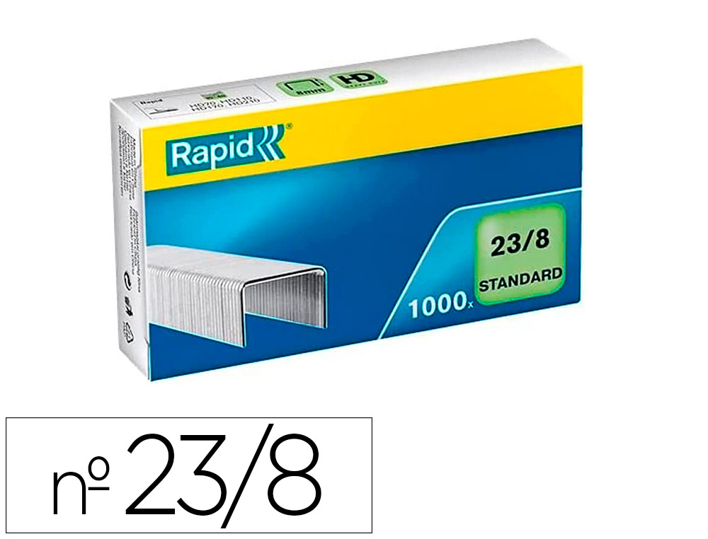 AGRAFES RAPID 23/8 MM GALVANIZADOS CAIXA DE 1000 UNIDADES