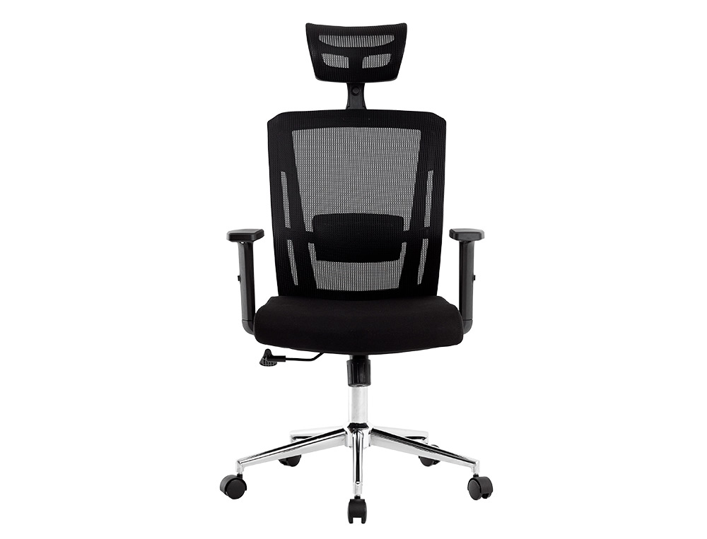 CADEIRA GIRATORIA Q-CONNECT ERGONOMICA ENCOSTO ALTO E APOIO DE CABECA AJUSTAVEL EM ALTURA 1180+100X630X625 MM COR PRETO