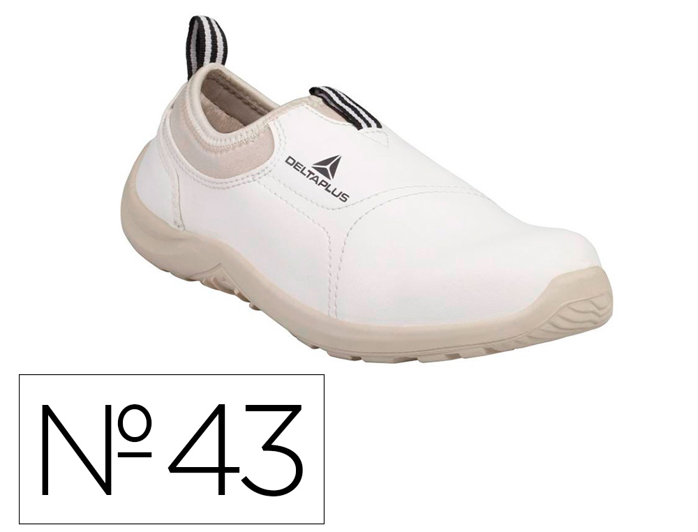 SAPATOS DE SEGURANCA DELTAPLUS MICROFIBRA PU SOLA PU MONO-DENSIDADE COR BRANCO TAMANHO 43
