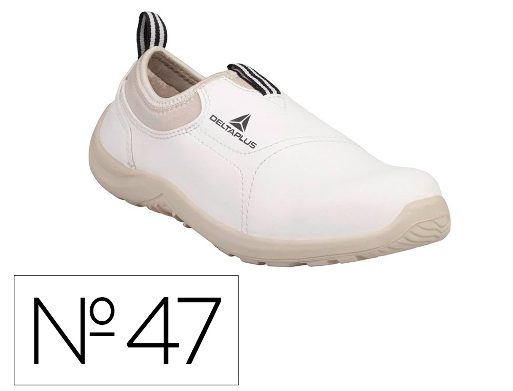 SAPATOS DE SEGURANCA DELTAPLUS MICROFIBRA PU SOLA PU MONO-DENSIDADE COR BRANCO TAMANHO 47