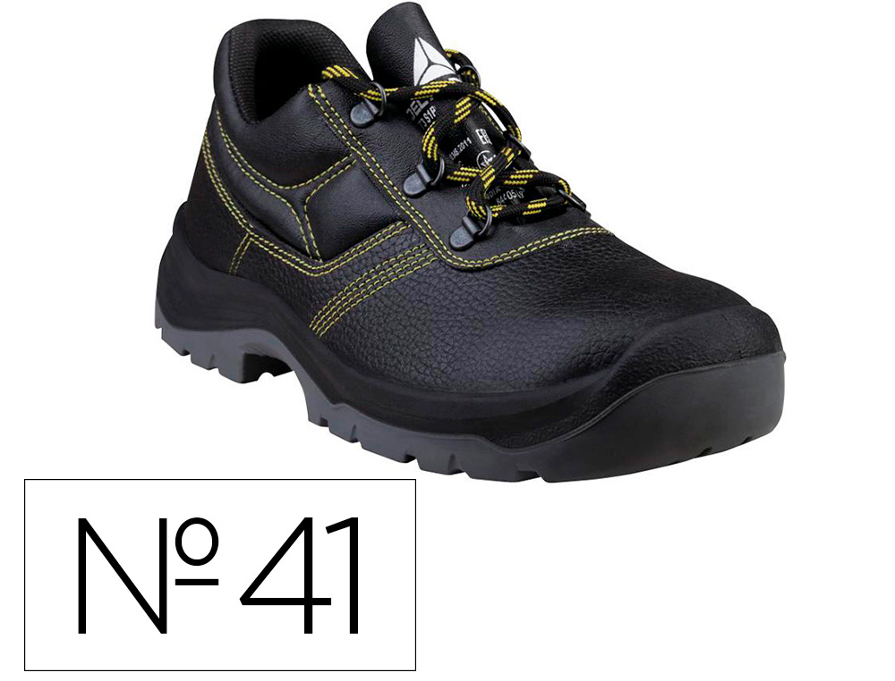SAPATOS DE SEGURANCA DELTAPLUS EM COURO PIGMENTADO SOLA PU BI DENSIDADE COR PRETO TAMANHO 41
