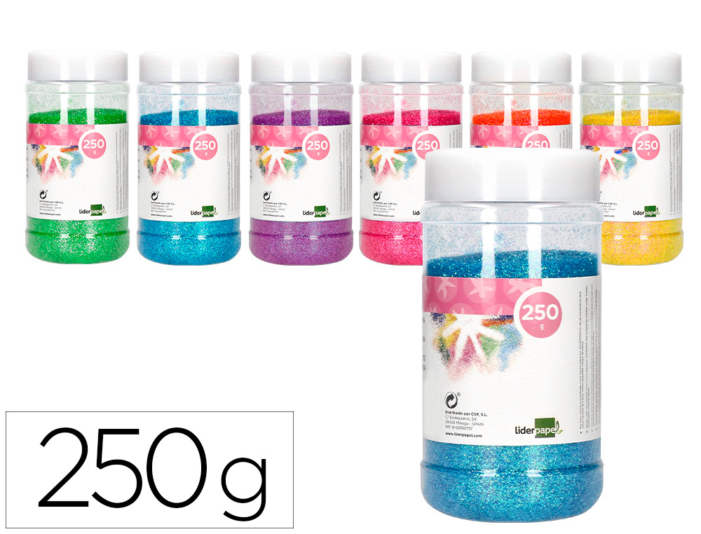 PURPURINA LIDERPAPEL FANTASIA CORES METALICAS PASTEL SORTIDAS FRASCO DE 250 GR