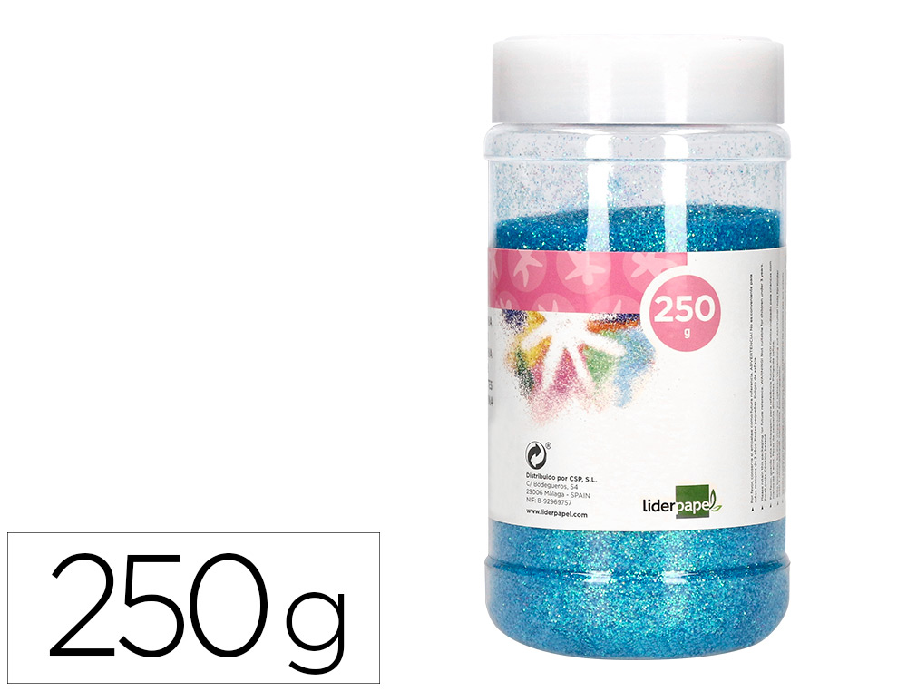 PURPURINA LIDERPAPEL FANTASIA COR AZUL PASTEL METALIZADO FRASCO DE 250 GR