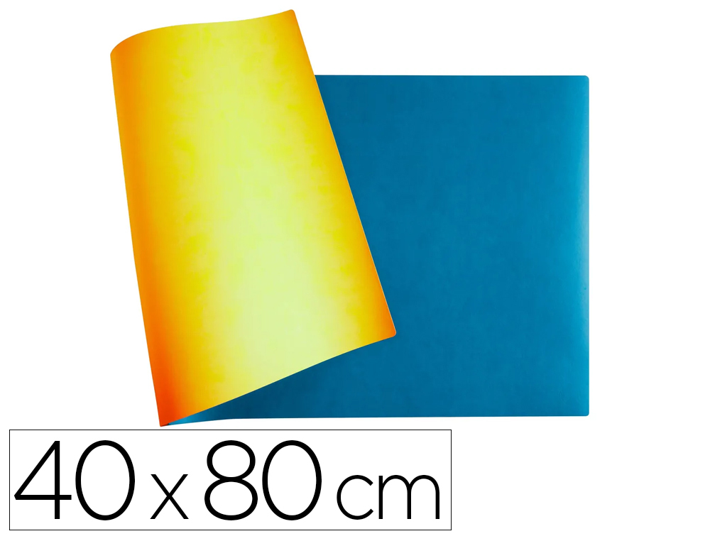 BASE DE SECRETARIA EXACOMPTA BEE BLUE IMITACAO COURO PU COR ACAFRAO/TURQUESA 40X80 CM