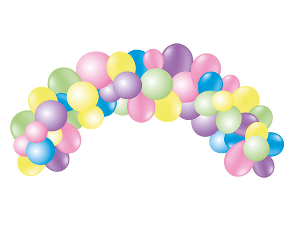 BALOES 100% LATEX BIODEGRADAVEL GRINALDA ARCO LIGHT 55 UNIDADES CORES PASTEL