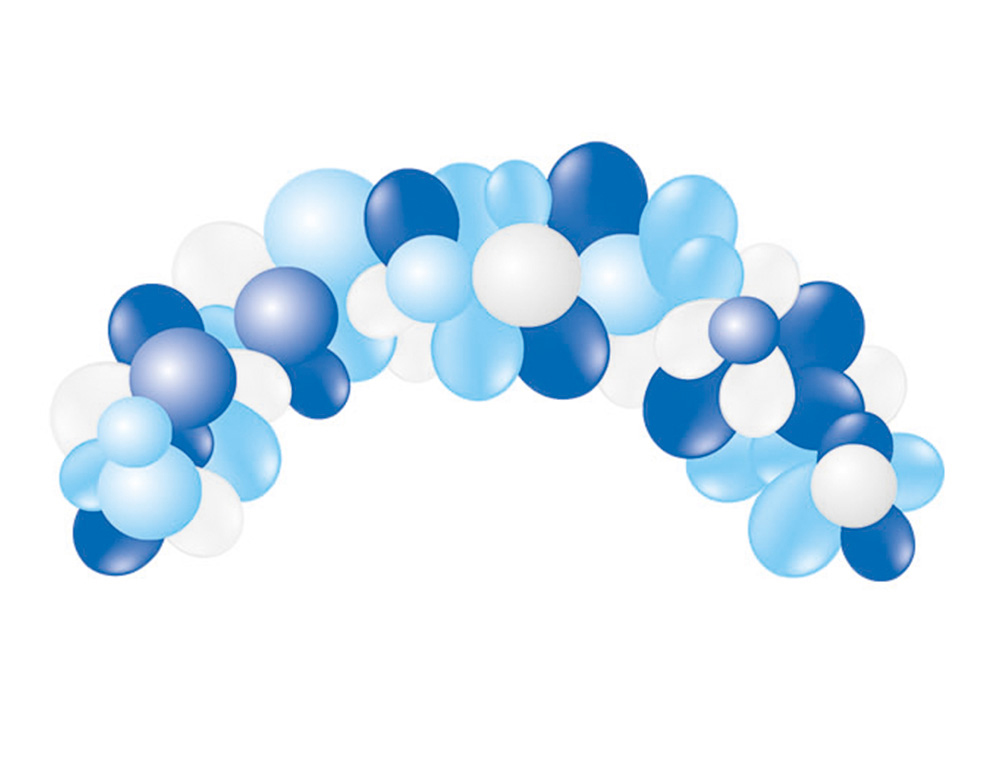 GLOBO 100% LATEX BIODEGRADAVEL GRINALDA ARCO BABY BLUE 55 UNIDADES CORES PASTEL