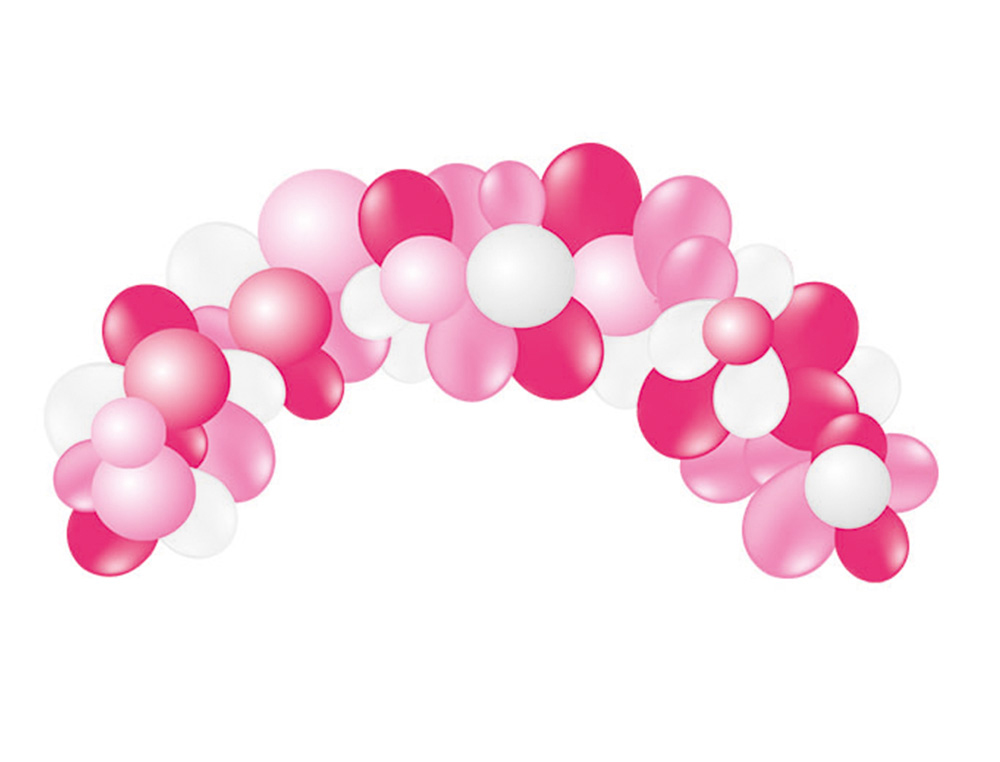 GLOBO 100% LATEX BIODEGRADAVEL GRINALDA ARCO BABY PINK 55 UNIDADES CORES PASTEL