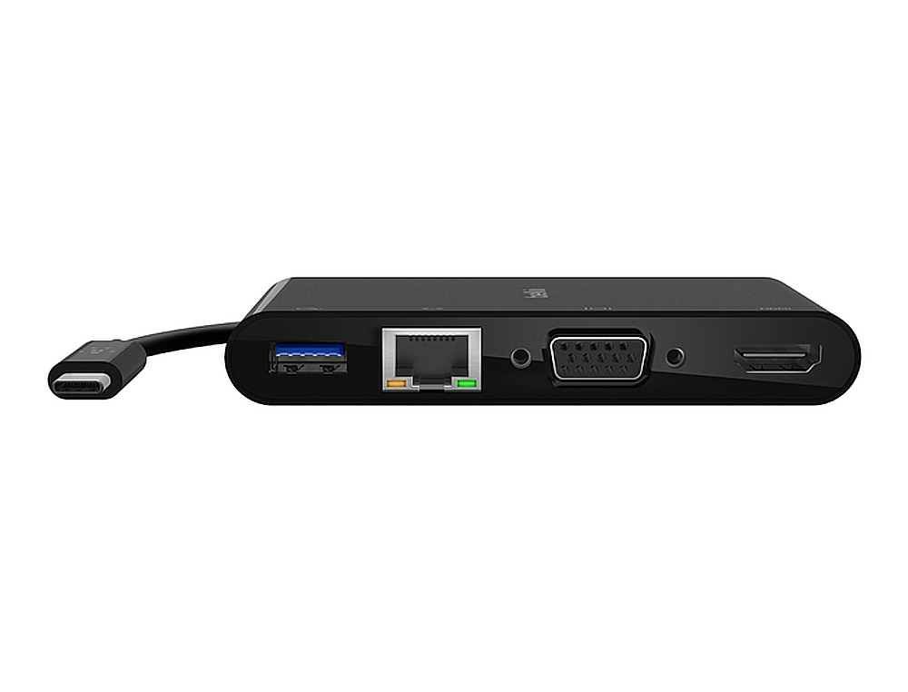ADAPTADOR BELKIN AVC005BTBK MULTIMEDIA USB-C PORTAS USB-A 3.0 ETHERNET VGA E HDMI (4K) COR PRETO