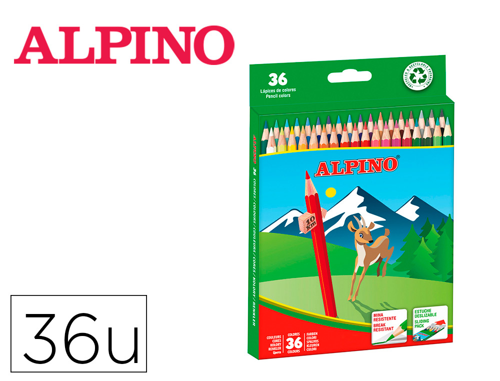 LAPIS DE COR ALPINO CAIXA 36 CORES SORTIDAS