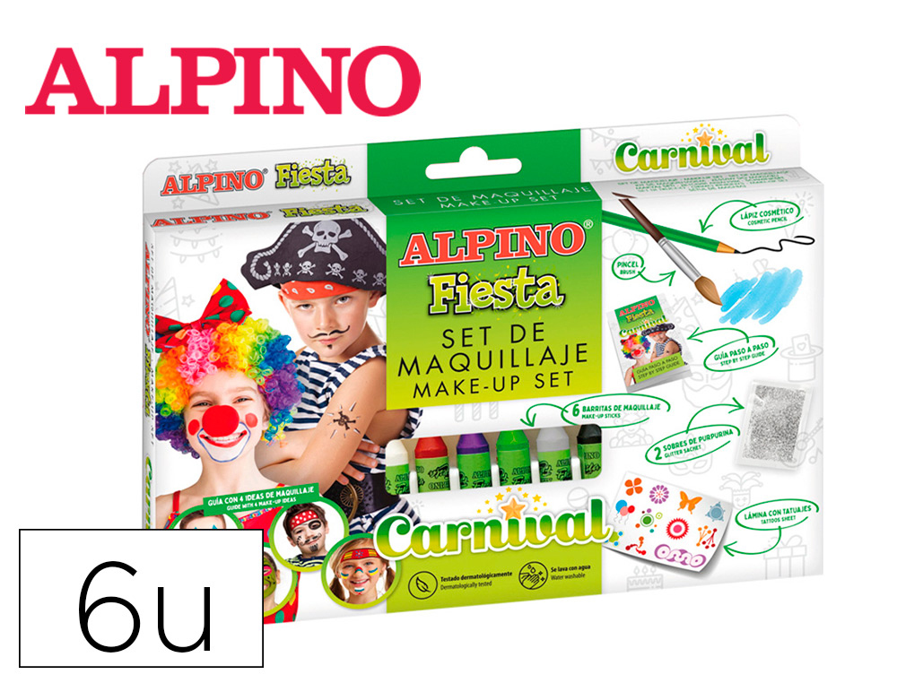 BARRA DE MAQUILHAGEM ALPINO FESTA CAIXA DE 6 UNIDADES CORES SORTIDAS