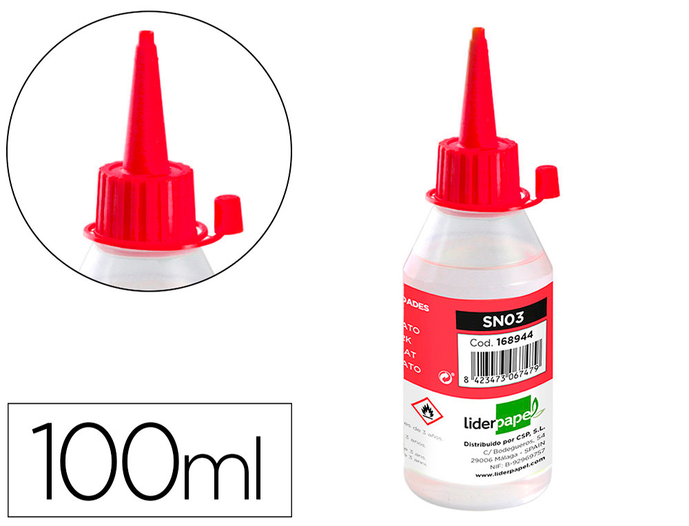 COLA SILICONE LIQUIDA LIDERPAPEL PARA MANUALIDADES FRASCO DE 100 ML
