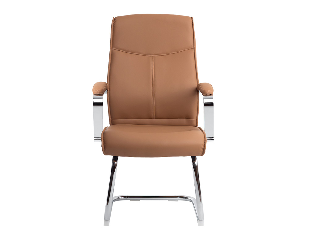 CADEIRA DE ESCRITORIO Q-CONNECT IMIT DE PELE BASE METAL ALT MAX 1050 MM LARG 630 MM PROF 650 COR CREME