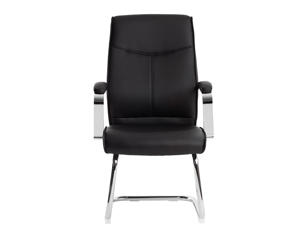CADEIRA DE ESCRITORIO Q-CONNECT IMIT DE PELE BASE METAL ALT MAX 1050 MM LARG 630 MM PROF 650 COR PRETO