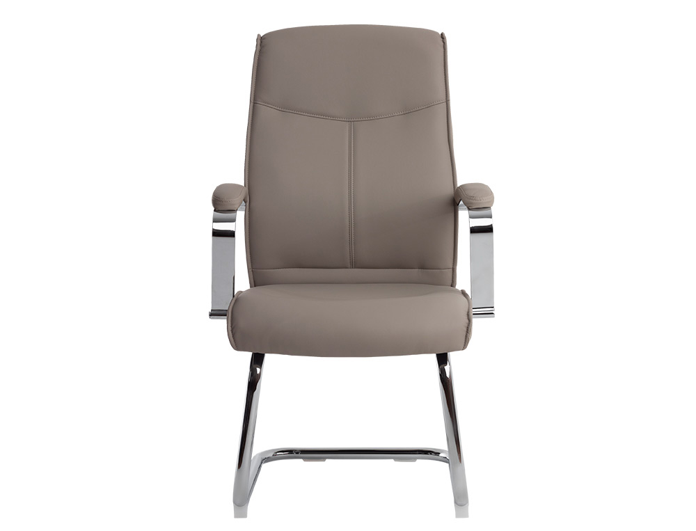 CADEIRA DE ESCRITORIO Q-CONNECT IMIT DE PELE BASE METAL ALT MAX 1050 MM LARG 630 MM PROF 650 COR CINZA