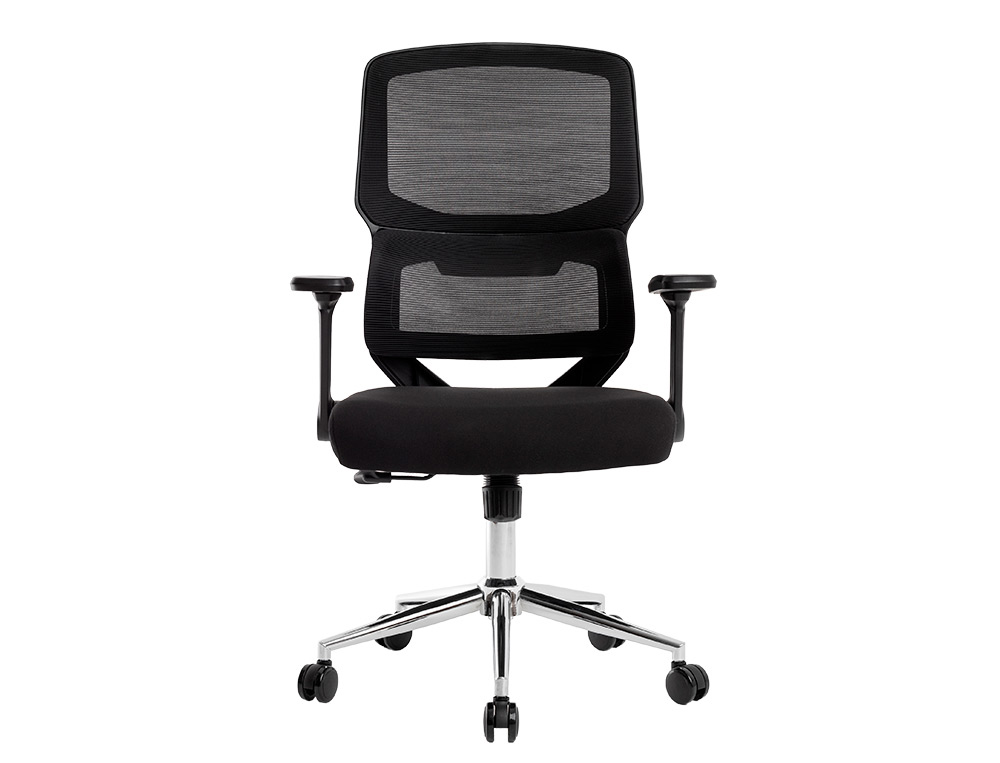 CADEIRA DE ESCRITORIO Q-CONNECT MALHA BASE METAL ALT MAX 1090 MM LARG 700 MM PROF 650 MM RODAS PREMIUM COR PRETO