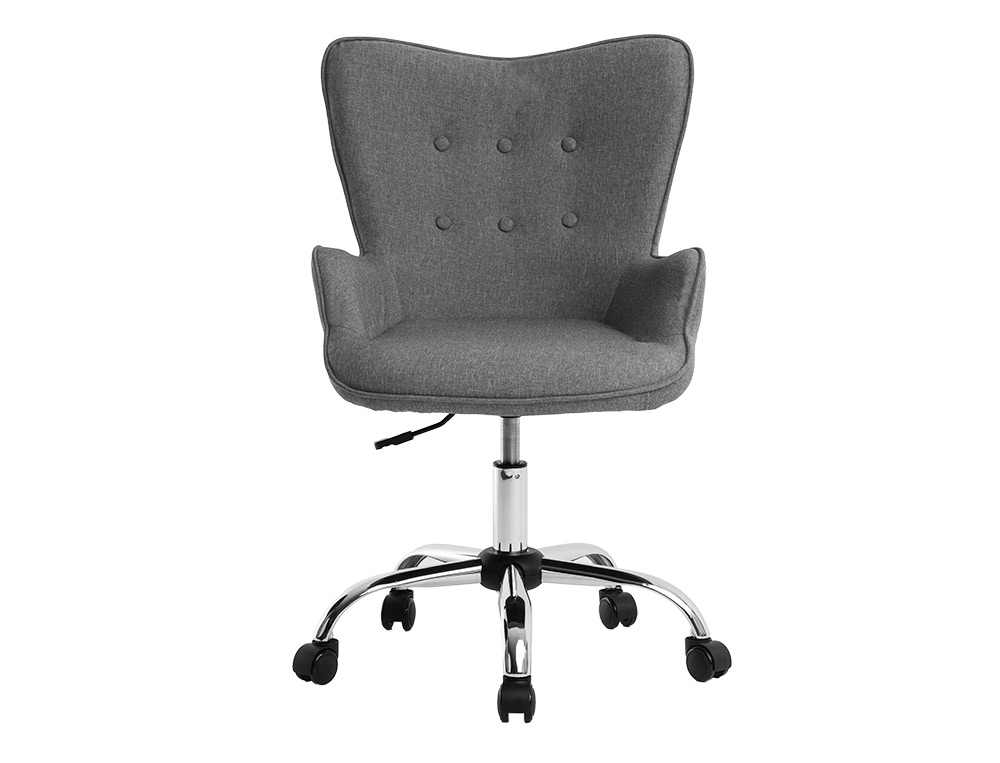 CADEIRA DE ESCRITORIO Q-CONNECT FORRADA BASE METAL ALT MAX 960 MM LARG 570 MM PROF 620 MM RODAS PREMIUM COR CINZA