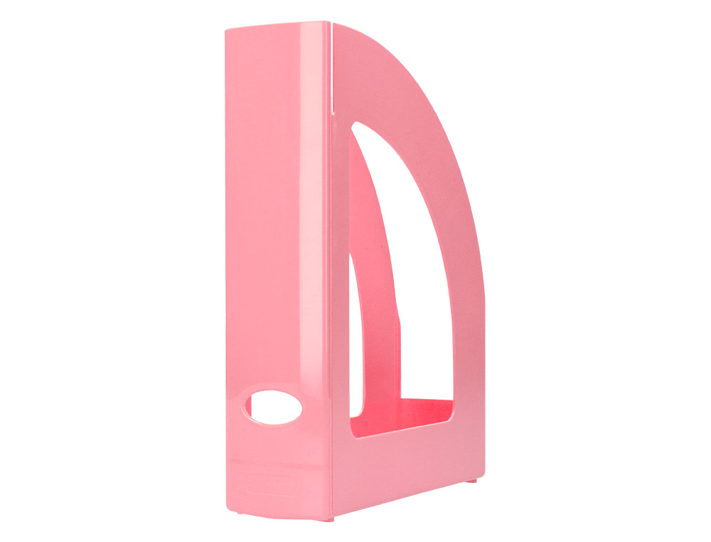 PORTA REVISTAS PLASTICO Q-CONNECT COR ROSA PASTEL