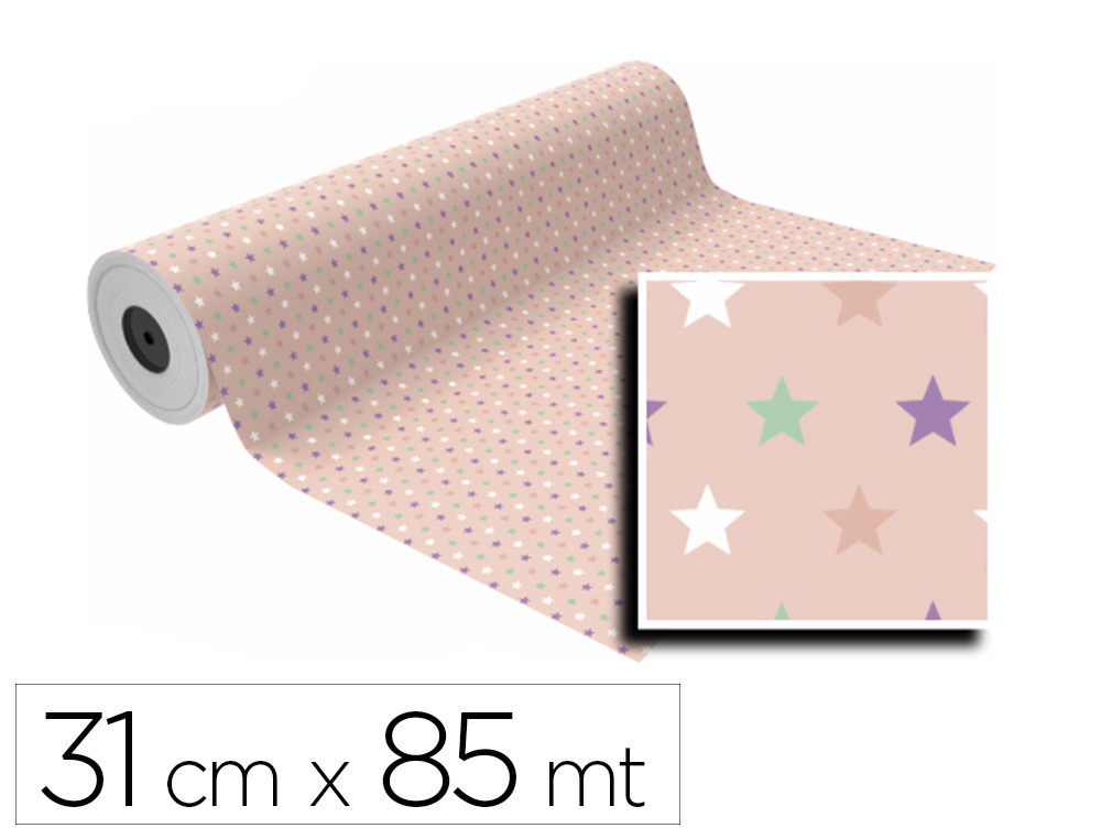 PAPEL FANTASIA BASIKA IN2104-D BOBINE LARGURA 31 CM COMPRIMENTO 85 M PESO 2 KG GRAMAGEM 60 GR