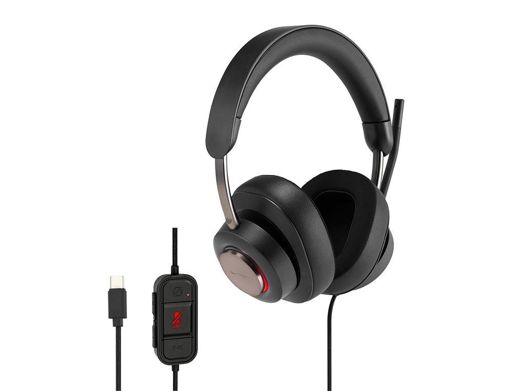 AURICULAR KENSINGTON H2000 PROFISSIONAL COM MICROFONE USB-C COMPRIMENTO CABO 1,8 MT
