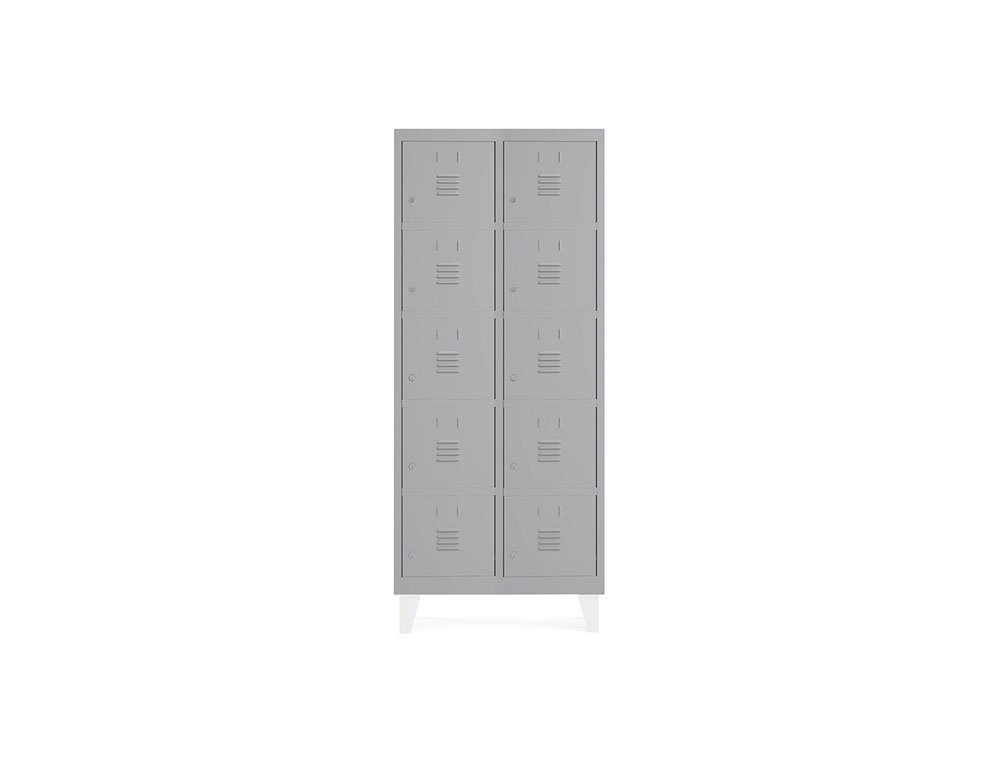 ARMARIO METALICO ROCADA 400 2 MODULOS X 5 PORTAS CINZA 820X500X1800 MM