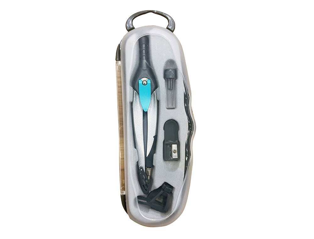 COMPASSO LIDERPAPEL LOCK DEVICE COM ADAPTADOR UNIVERSAL E TUBO DE MINAS COR CINZA