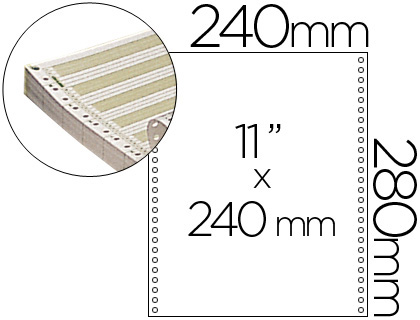 PAPEL CONTINUO 240 MMX11'', PAUTADO COM 2500 FOLHAS 1 VIA