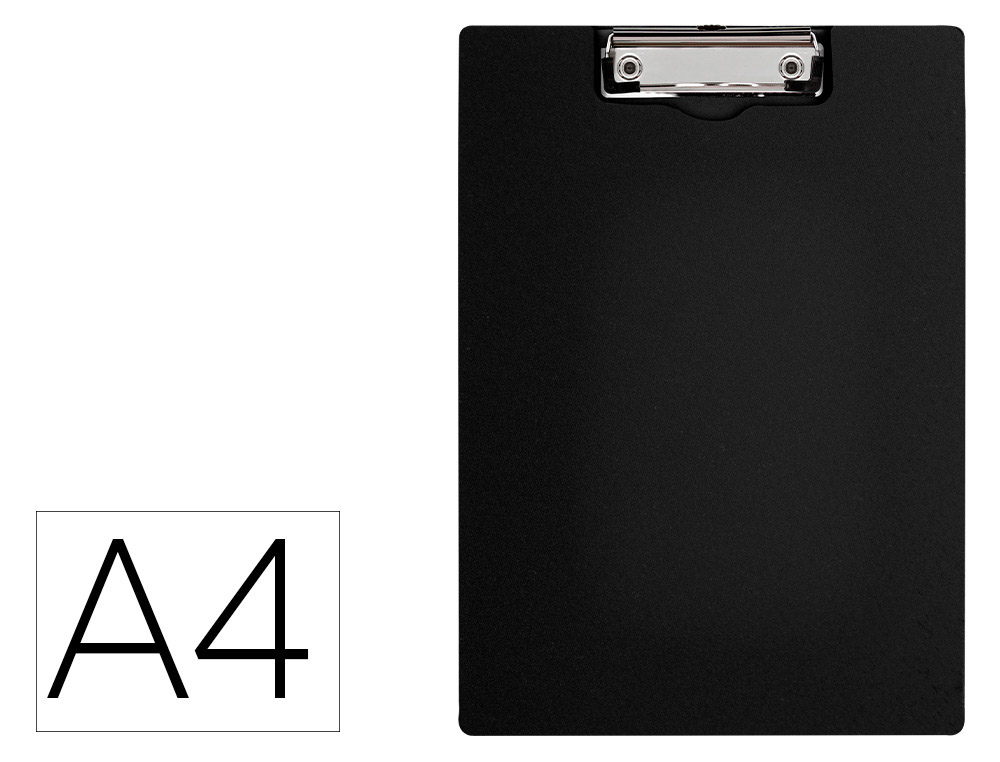 PORTA NOTAS Q-CONNECT COM MOLA MINICLIP SUPERIOR DIN A4 PLASTICO 50% RECICLADO PRETO ESPESSURA 2,1 MM