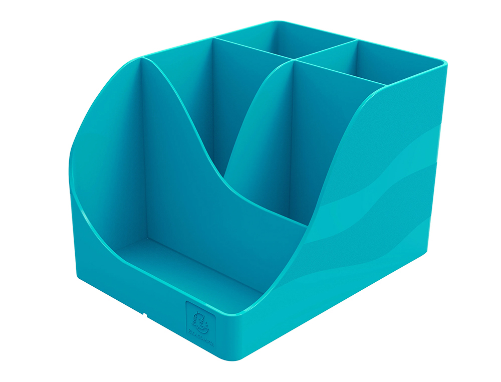 PORTA LAPIS EXACOMPTA WAVE SKANDI PLASTICO RECICLADO COR AZUL PACIFICO