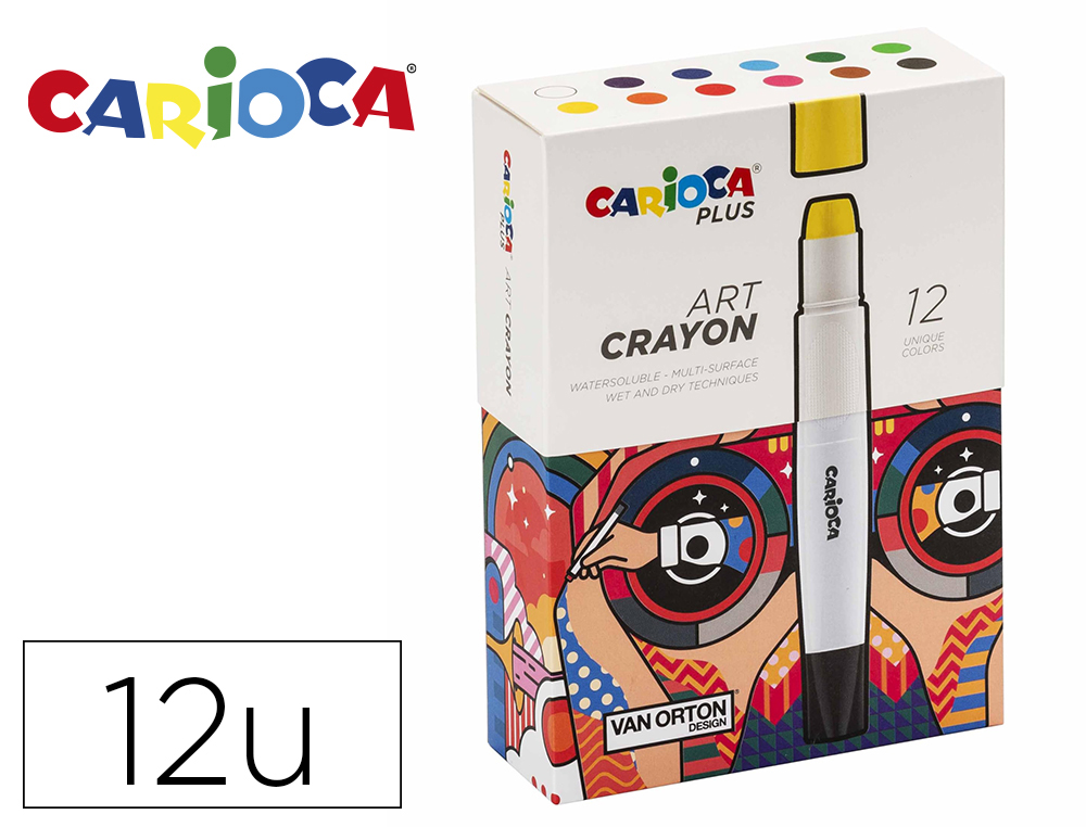 LAPIS DE CERA CARIOCA PLUS ART CRAYON CAIXA PREMIUM DE 12 UNIDADES CORES SORTIDAS