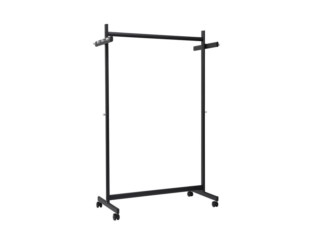CABIDE ROCADA MAULSAMBA 10 SUPORTES CAVALETE COM RODAS COR PRETO 116X508X1725 MM