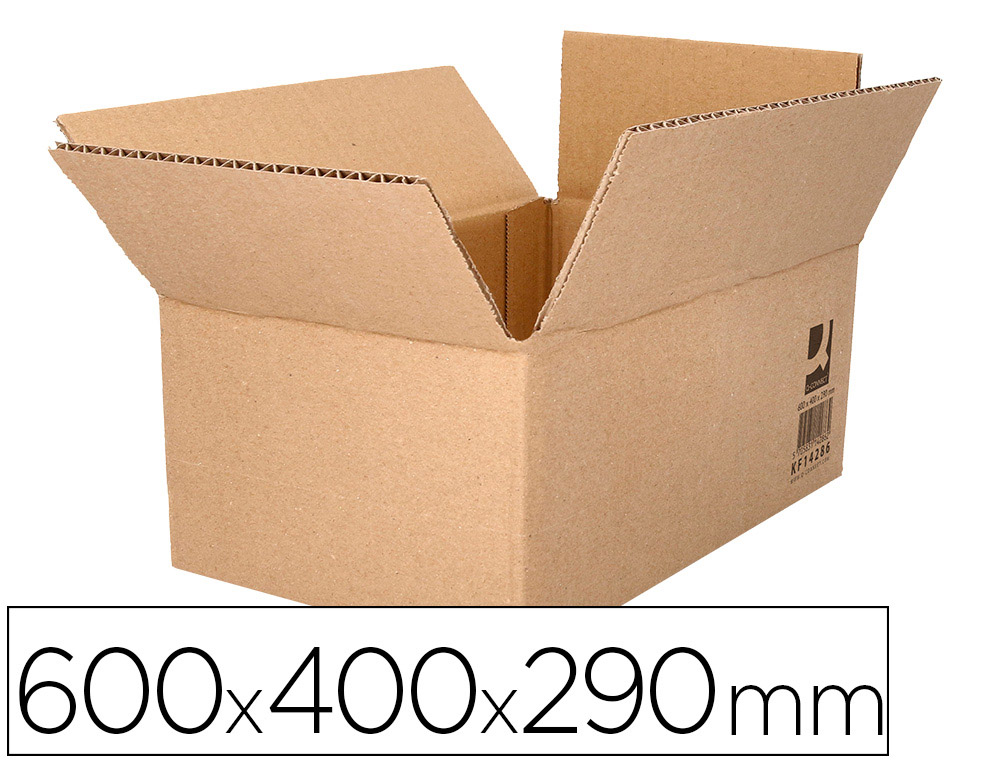 CAIXA PARA EMBALAR Q-CONNECT AMERICANA ULTRA RESISTENTE CARTAO CANAL DUPLO 7 MM COR KRAFT 600X400X290 MM