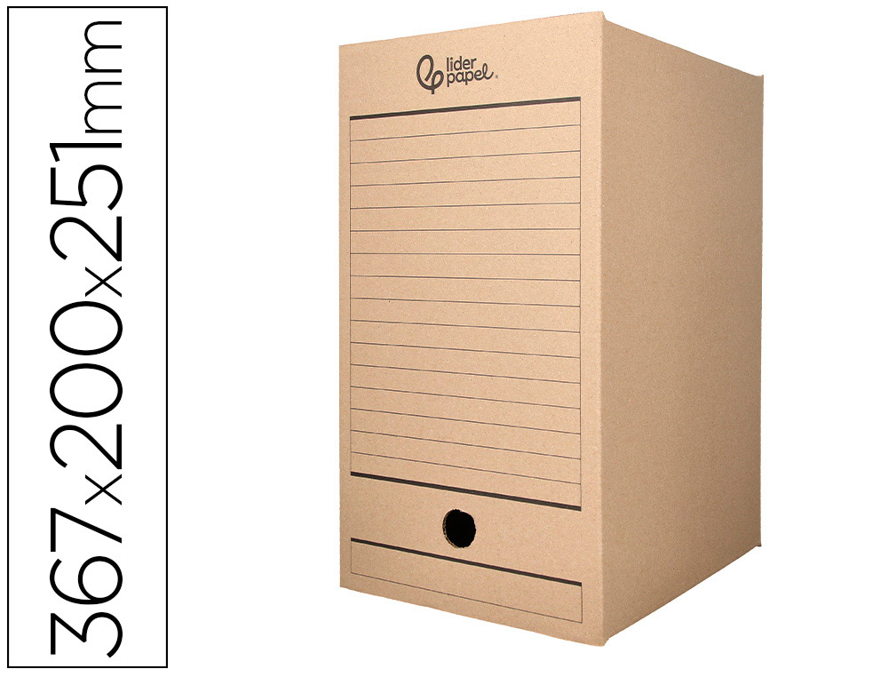 CAIXA PARA ARQUIVO MORTO LIDERPAPEL FOLIO DUPLA LARGURA CARTAO RECICLADO 400 GR LOMBADA 200 MM KRAFT 367X200X251 MM