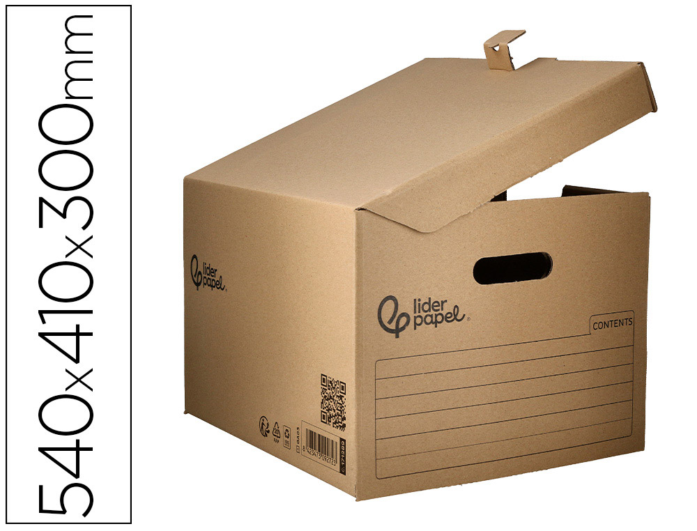 CAIXA PARA ARQUIVO MORTO LIDERPAPEL CARTAO 100% RECICLADO PARA 5 CAIXAS ARQUIVO DEF. FOLIO / 6 ARQUIVADORES A-Z 540X410X