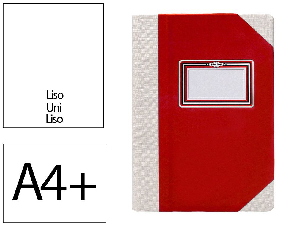 LIVRO DE CARTAO COSIDO FERNANDES FLECHA DIN A4+ LISO 50 FOLHAS 100 GR VERMELHO