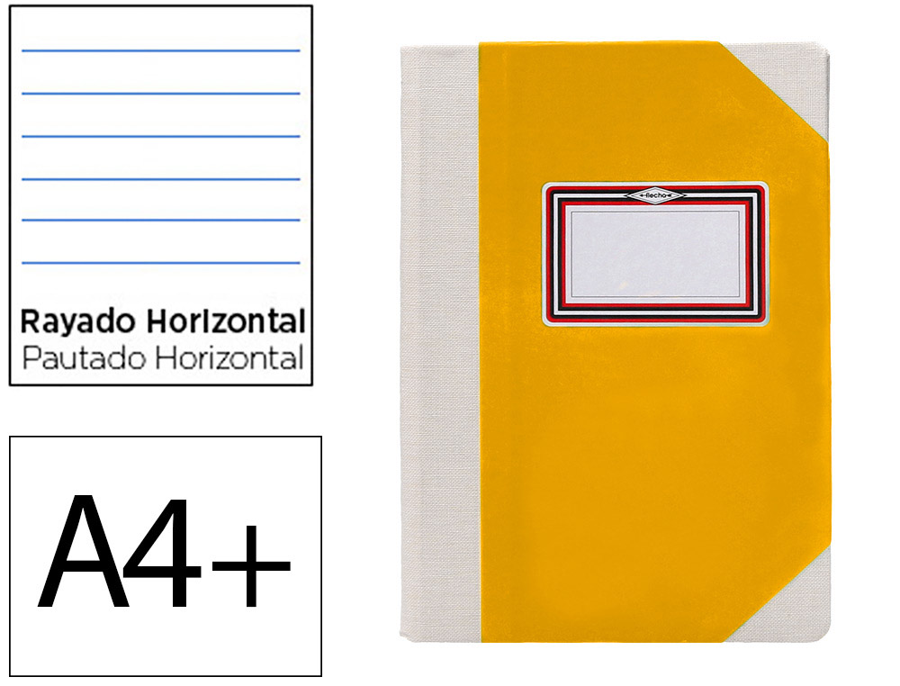 LIVRO DE CARTAO COSIDO FERNANDES FLECHA DIN A4+ PAUTADO 50 FOLHAS 100 GR AMARELO