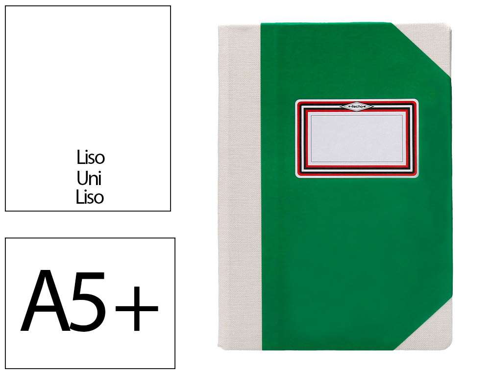 LIVRO DE CARTAO COSIDO FERNANDES FLECHA DIN A5+ LISO 50 FOLHAS 100 GR VERDE