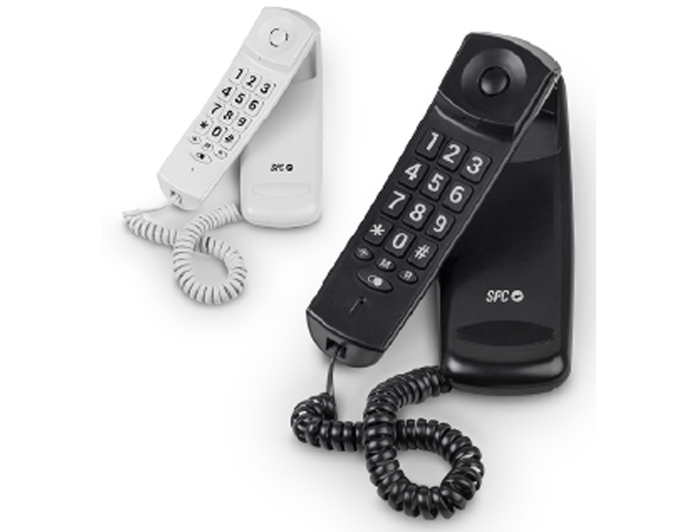 TELEFONE SPC SECRETARIA/PAREDE ORIGINAL LITE 2 LED COM REMARCACAO 10 MEMORIAS COR PRETO